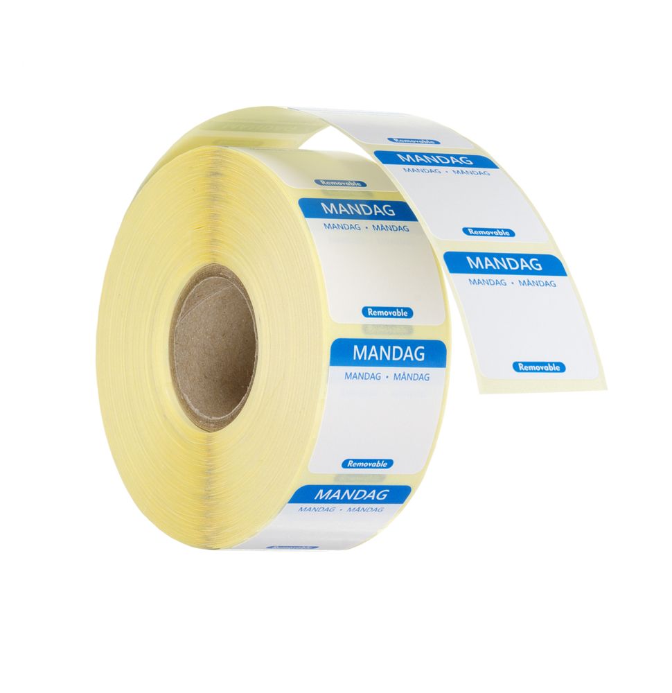 HENDI Daily food safety labels, multi-use, easy removable , HENDI, Monday, blå, 1000 pcs., 25x25mm