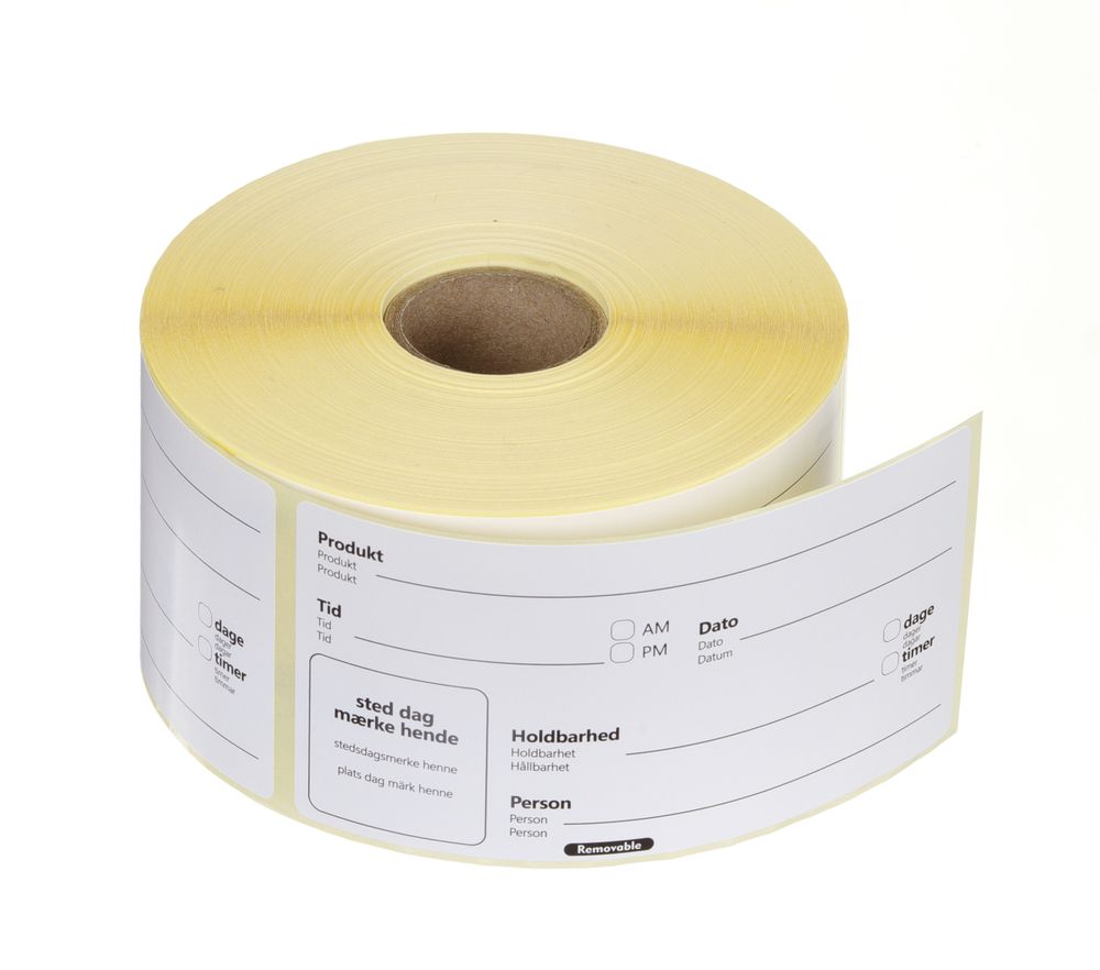 HENDI Food rotation labels, multi-use, easy removable, HENDI, vit, 500 pcs., 100x50mm