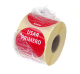 HENDI Food safety labels, multi-use, easy removable, “USE FIRST”, HENDI, röd, 500 pcs., ⌀50mm