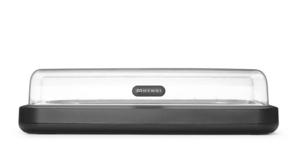 HENDI Cooling display UNIQ, HENDI, designed by Robert Bronwasser, GN 1/1, svart, 593x389x(H)147mm, rektangulär