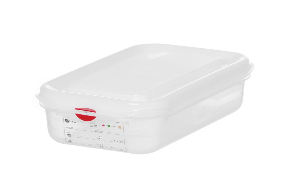 HENDI GN 1/4 behållare, polypropylene, HENDI, GN 1/4, 1,8L, Transparent, 265x162x(H)65mm, rektangulär