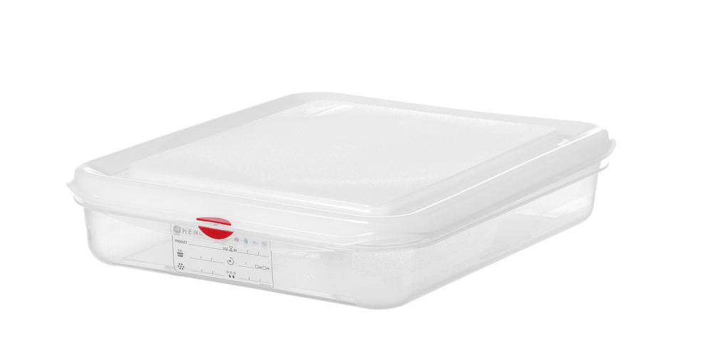HENDI GN 1/2 behållare, polypropylene, HENDI, GN 1/2, 4L, Transparent, 325x265x(H)65mm, rektangulär