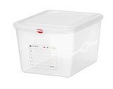 HENDI GN 1/2 behållare, polypropylene, HENDI, GN 1/2, 4L, Transparent, 325x265x(H)65mm, rektangulär