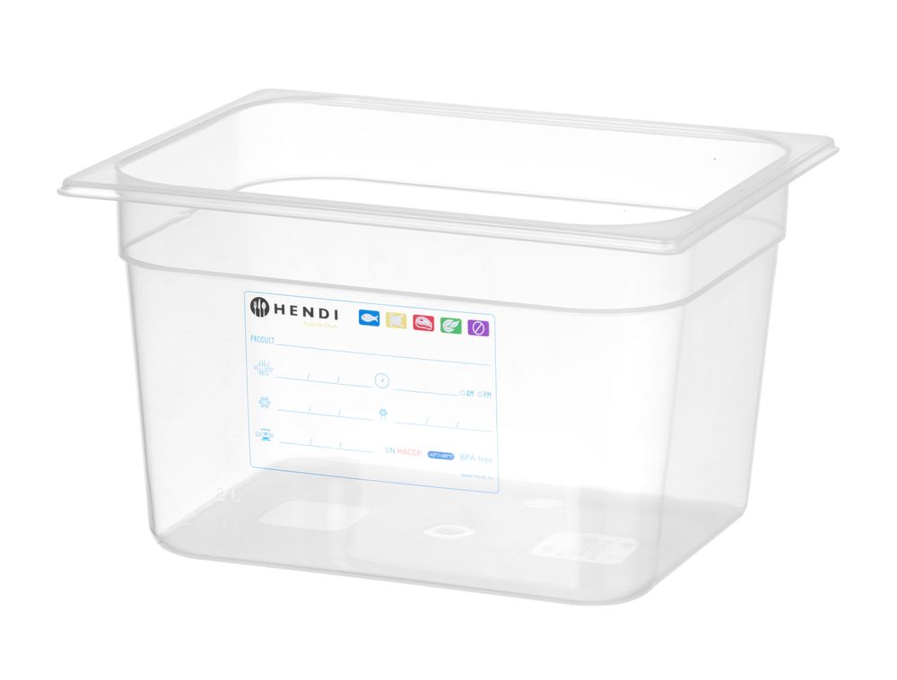 HENDI behållare GN 1/2 HACCP, HENDI, GN 1/2, 12,5L, Transparent, 325x265x(H)200mm