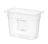 HENDI behållare GN 1/4 HACCP, HENDI, GN 1/4, 5,5L, Transparent, 265x162x(H)200mm