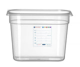 HENDI behållare GN 1/4 HACCP, HENDI, GN 1/4, 5,5L, Transparent, 265x162x(H)200mm