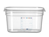 HENDI behållare GN 1/4 HACCP, HENDI, GN 1/4, 5,5L, Transparent, 265x162x(H)200mm