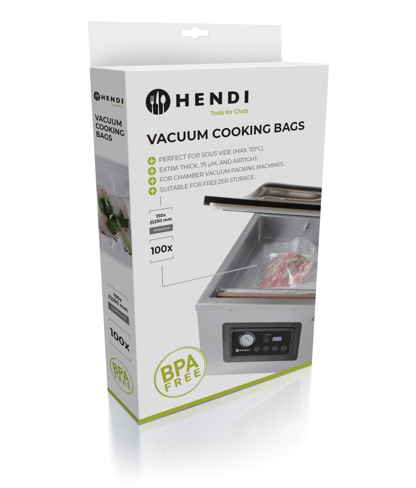 HENDI Sous-vide cooking bags för vacuum packing machines, HENDI, 100 pcs., 250x150mm