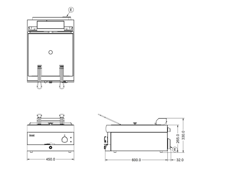 Fritös Lincat 9kW / 15 l. 450mm – DF49
