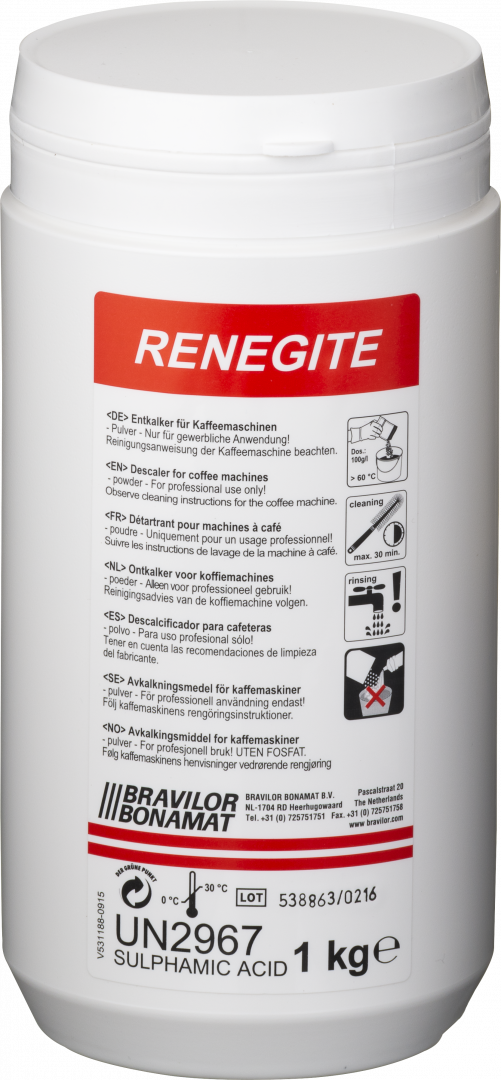 Renegite 1 kartong, 10 burkar 1 kilo/st från Bravilor Bonamat
