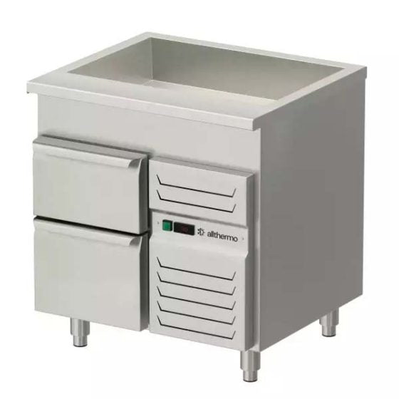 Allthermo Salladskyl med kylbrunn & 2 draglådor &ndash; KBB-80-A – KBB-80-A_2