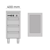 Allthermo Vattenbadsvärmeri GN 1/1-200 med 3 draglådor – VB-400/3