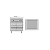 Allthermo Vattenbadsvärmeri 2xGN 1/1-200 med 6 draglådor – VB-800/3/W