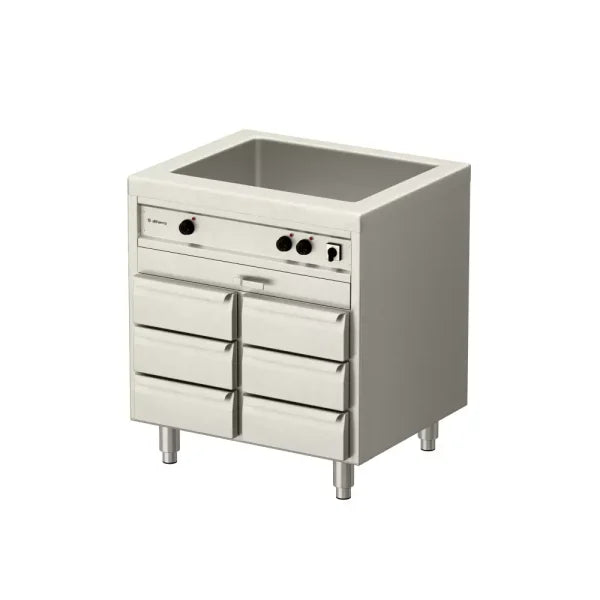 Allthermo Vattenbadsvärmeri 2xGN 1/1-200 med 6 draglådor – VB-800/3/W