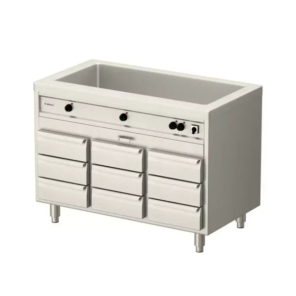 Allthermo Vattenbadsvärmeri 3xGN 1/1-200 med 9 draglådor – VB-1200/4/D