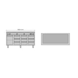Allthermo Vattenbadsvärmeri 4xGN 1/1-200 med 1 dörr och 9 draglådor – VB-1600/4/W