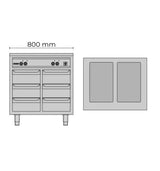 Allthermo Vattenbadsvärmeri 2xGN 1/1-200 med 6 draglådor – VB-800/3/D