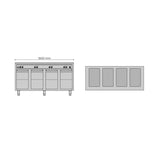 Allthermo Vattenbadsvärmeri 4xGN 1/1-200 med 4 dörrar – VB-1600/1/D