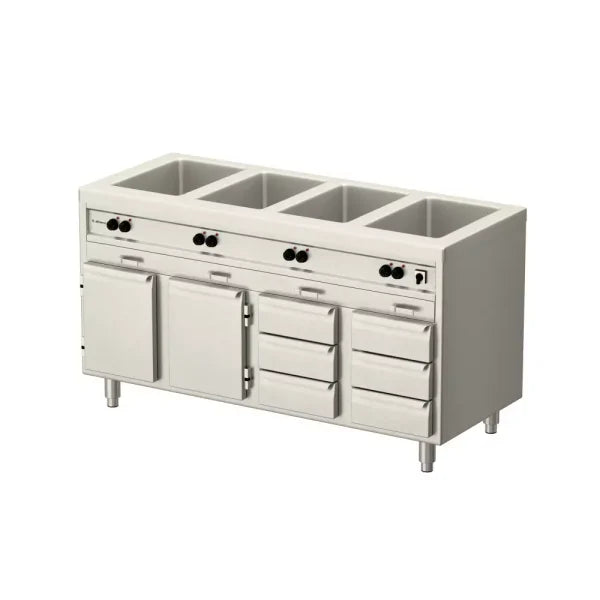 Allthermo Vattenbadsvärmeri 4xGN 1/1-200 med 2 dörrar och 6 draglådor – VB-1600/3/D