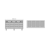 Allthermo Vattenbadsvärmeri 4xGN 1/1-200 med 1 dörr och 12 draglådor – VB-1600/5/D