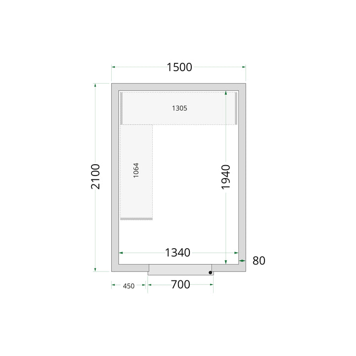 TEFCOLD Kylrumspaneler 80 mm – CR 150x210x220 1