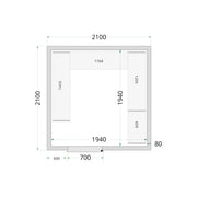TEFCOLD Kylrumspaneler 80 mm – CR 210x210x220 1