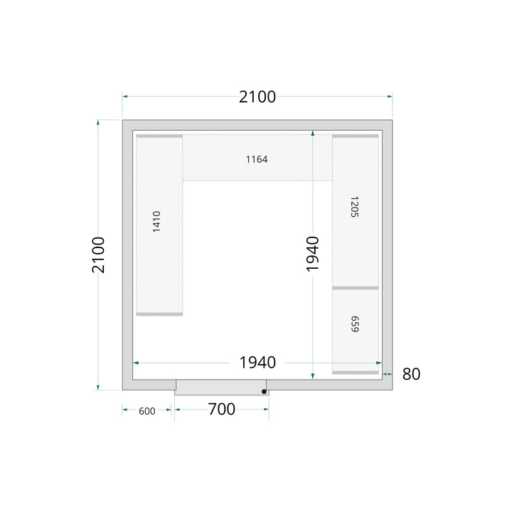 TEFCOLD Kylrumspaneler 80 mm – CR 210x210x220 1