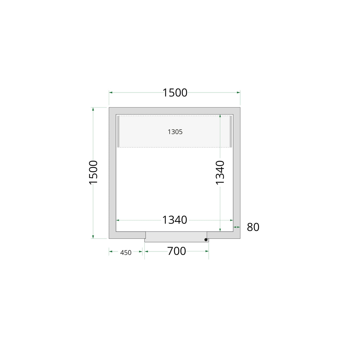 TEFCOLD Kylrumspaneler 80 mm – CR 150x150x220 1