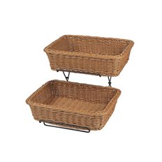 Patina 2st korgar i PP plast m ställning, Brun
