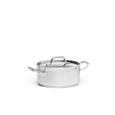 Patina Kittel, låg inkl lock, rostfri, L gradering 4,5 L