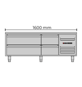 Allthermo Grillkylbänk 4 draglådor GN 1/1 150mm – GKB-160-A-2-2