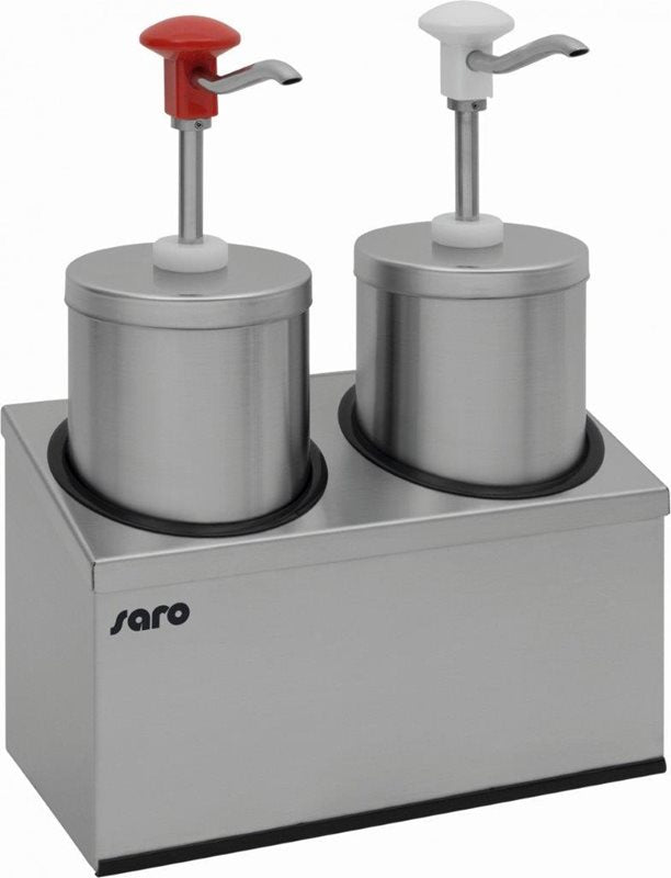 Saro Såsdispenser 2x2,25 L, Rostfritt stål, Justerbar dosering