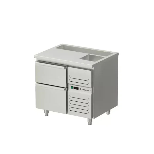 Allthermo Barkylbänk med 2 draglåda – BKBF-90-A