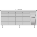 Allthermo kylbänk med 12 draglådor GN 1/1 – KHT-200-A