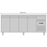 Allthermo kylbänk med 4 dörrar GN 1/1 – KB-210-A-GN