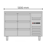 Allthermo kylbänk med 3 draglådor GN 1/1 – KHT-120-A-6