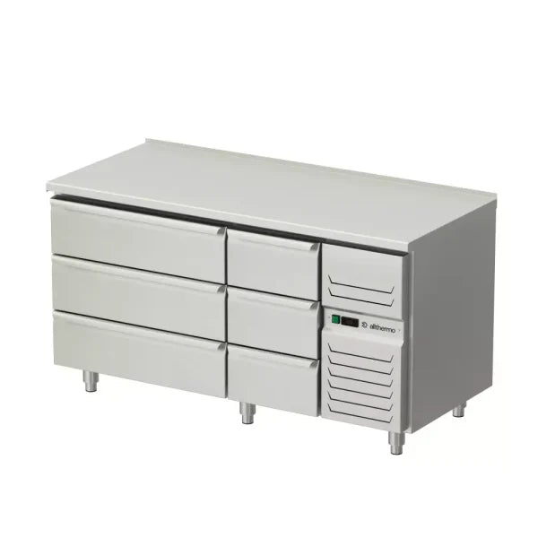 Allthermo kylbänk med 6 draglådor GN 1/1 – KHT-160-A-6