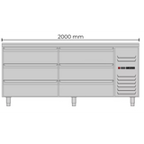 Allthermo kylbänk med 6 draglådor GN 1/1 – KHT-200-A-3-3