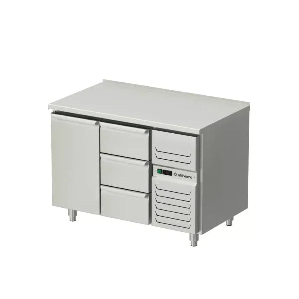 Allthermo Kylbänk med 1 dörr och 3 draglådor . – KHT2-120-A