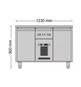 Allthermo Kylbänk monoblock med 2 dorrar och 1 draglå GN 1/1 – MKB-1235-P