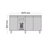 Allthermo kylbänk med 3 dörrar och 1 draglåda GN 1/1 – MKB-1675-P
