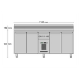 Allthermo Kallskänksbänk med 4 dörrar och 1 draglåda GN 1/1 – MKBK-2100-A