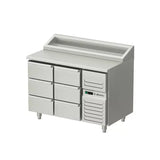 Allthermo Kallskänksbänk med 6 draglådor och standard kylränna GN 1/1 – KHK-120-A