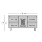 Allthermo Grillkylbänk 4 draglådor GN 1/1 150mm – MGKB-1235-P