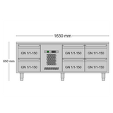 Allthermo Grillkylbänk 6 draglådor GN 1/1 150mm – MGKB-1635-P